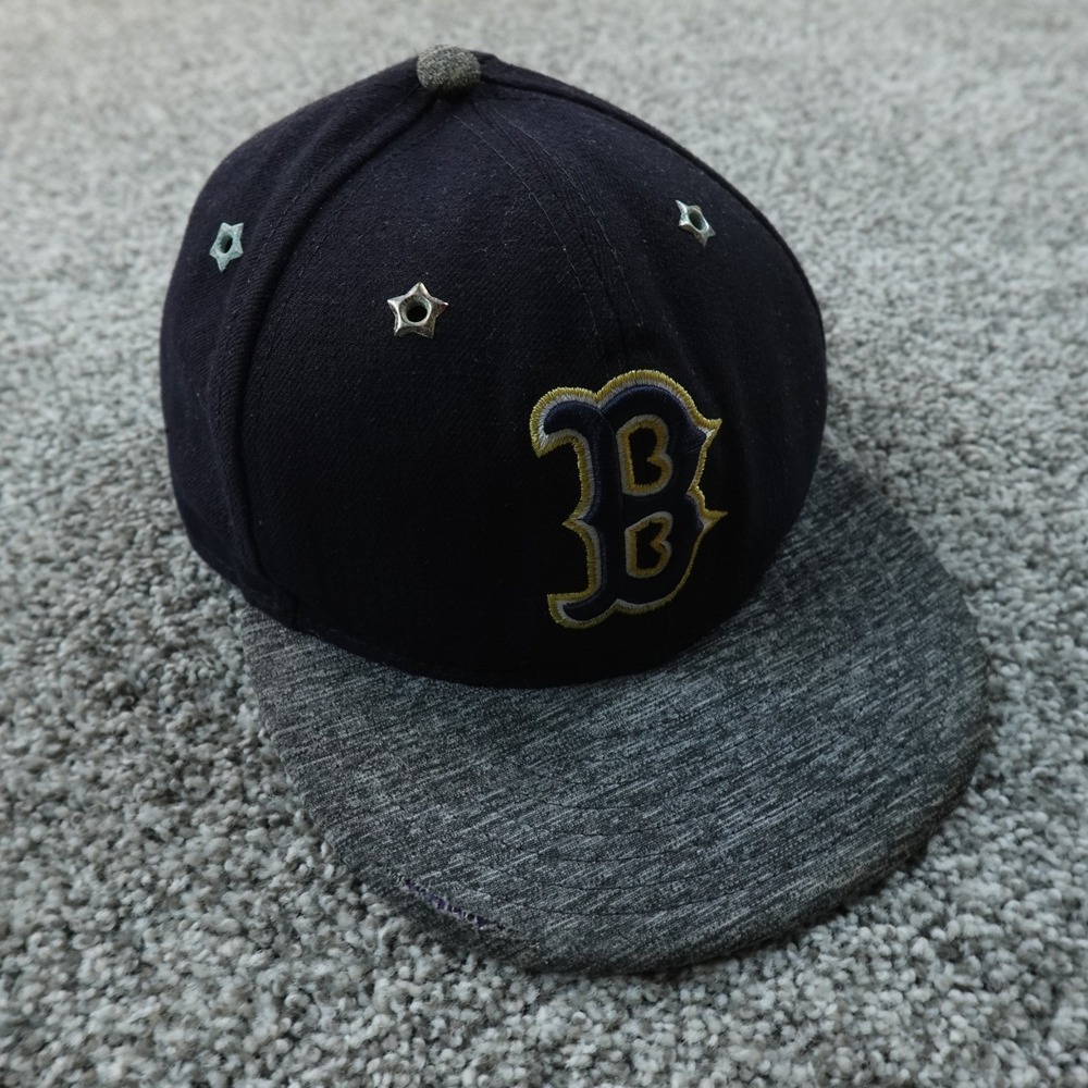 VTG Boston Red Sox Hat Cap Mens 7 1/4 Black Gray MLB Baseball New Era Fitted 90s
